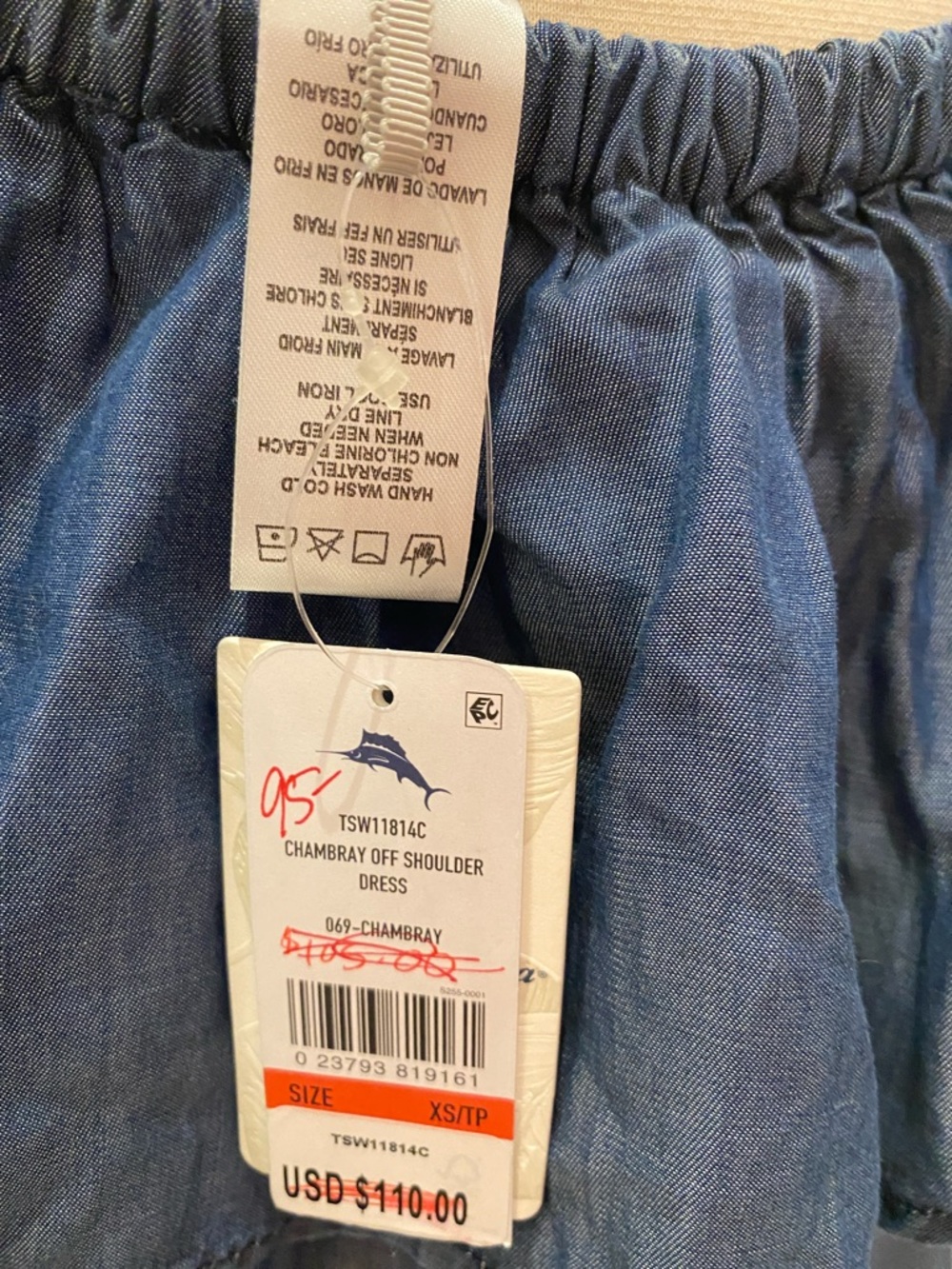 NWT Tommy Bahama chambray dress Xs - Picture 5 of 6
